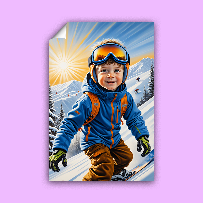 Mountain Snowboarder Boy